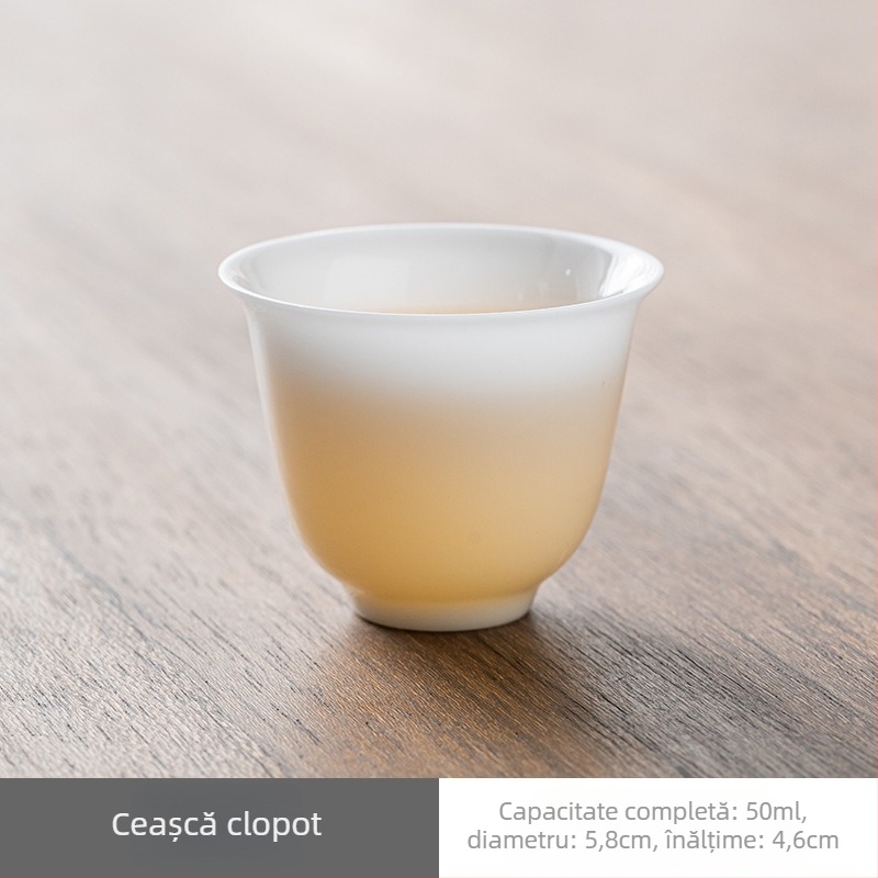 Set de ceai Ice Jade din porțelan cu capac – ceai Kung Fu pentru casă și birou