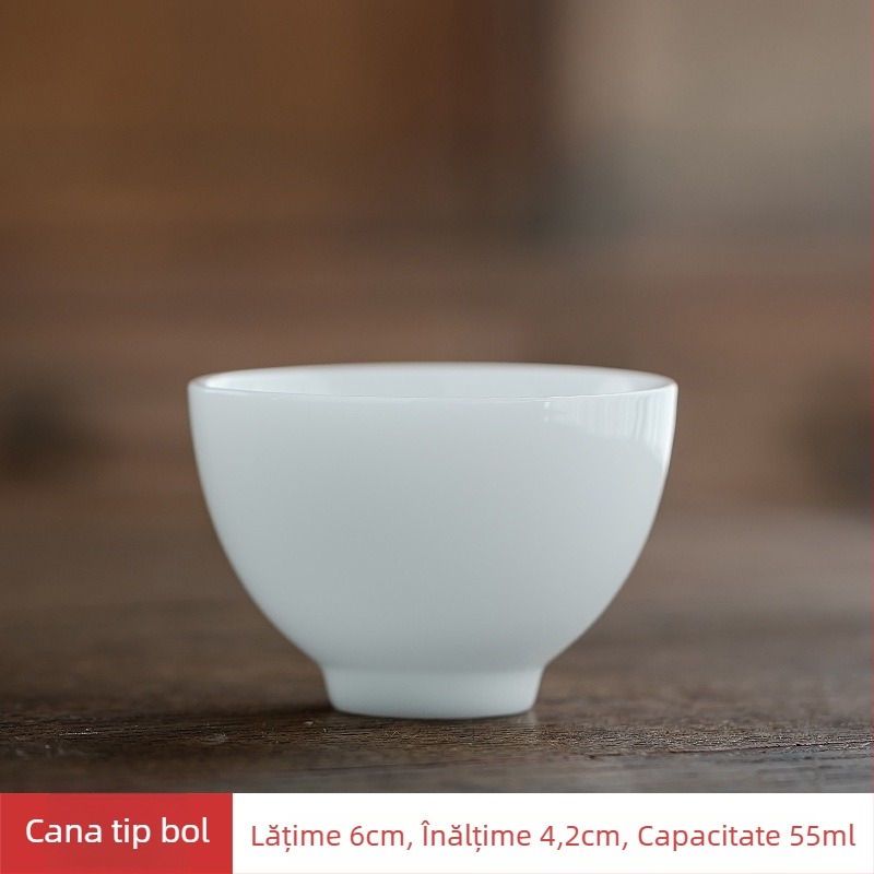 Set de ceai Ice Jade din porțelan cu capac – ceai Kung Fu pentru casă și birou