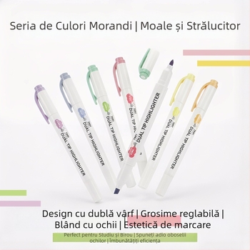 Morandi stilou de evidențiere cu protecție a ochilor, șase culori, vârf înclinat, pentru jurnalizare și luare de notițe, potrivit pentru elevi și copii