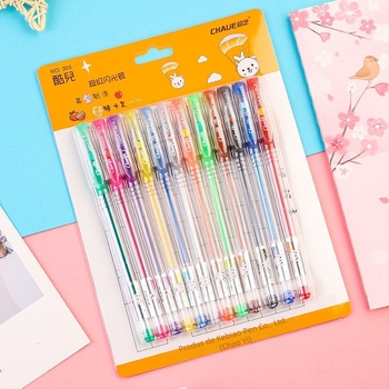 Super Art 303 Stilouri cu sclipici și aromă de fructe pentru jurnal și notițe DIY, markere colorate și highlight, set de 7 sau 12 bucăți