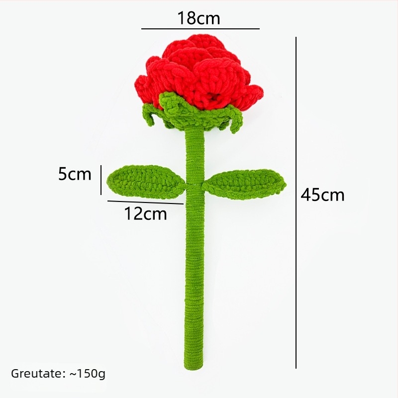 Buchet finit tricotat manual, din lână — floare de floarea-soarelui, trandafir și garoafă — cadou pentru Ziua Profesorilor și Ziua Zeiței — decor de nuntă, recuzită pentru fotografie, decor pentru casă