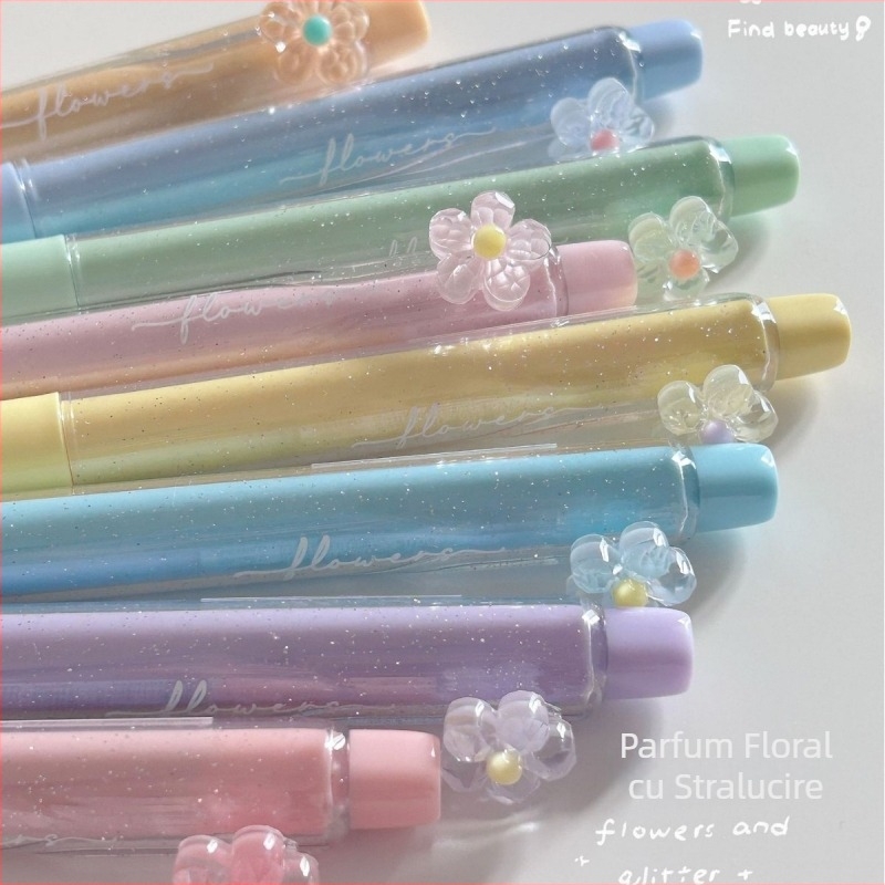 Pix parfumat floral cu sclipici fin, 4-pack pentru jurnal și desen, marker colorat cu aromă proaspătă