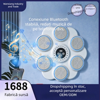 Dispozitiv inteligent de box cu muzică pentru acasă – țintă de perete pentru adulți și copii, antrenament de reacție și relaxare