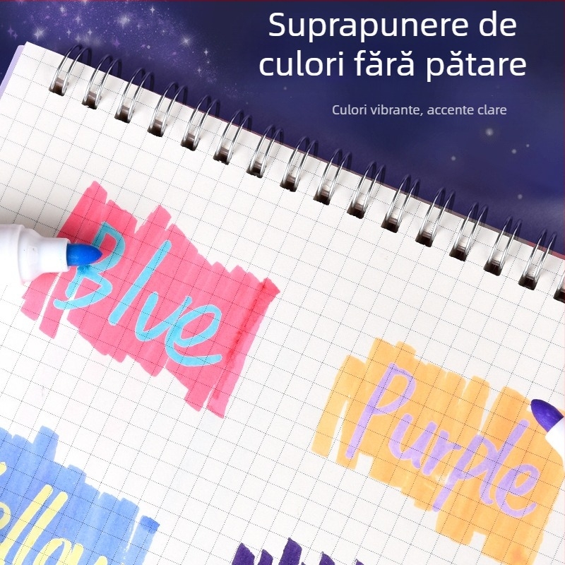 Marker dublu vârf, capacitate mare, în stil Instagram, pentru notițe, jurnal și graffiti, protecția ochilor