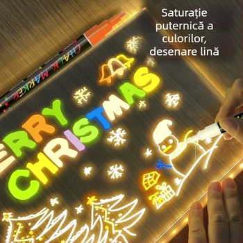 Somachi marker ștergător pentru tablă din sticlă iluminată, 3 mm, marker graffiti pentru tablă, fără praf, cretă lichidă