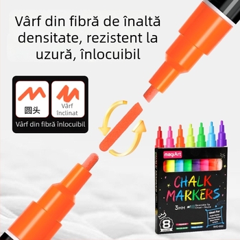 Somachi marker ștergător pentru tablă din sticlă iluminată, 3 mm, marker graffiti pentru tablă, fără praf, cretă lichidă