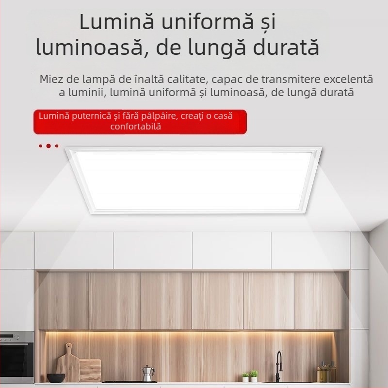 Lumină LED încastrată în plafon, pentru bucătărie și baie, panou plat integrat 600×300 mm