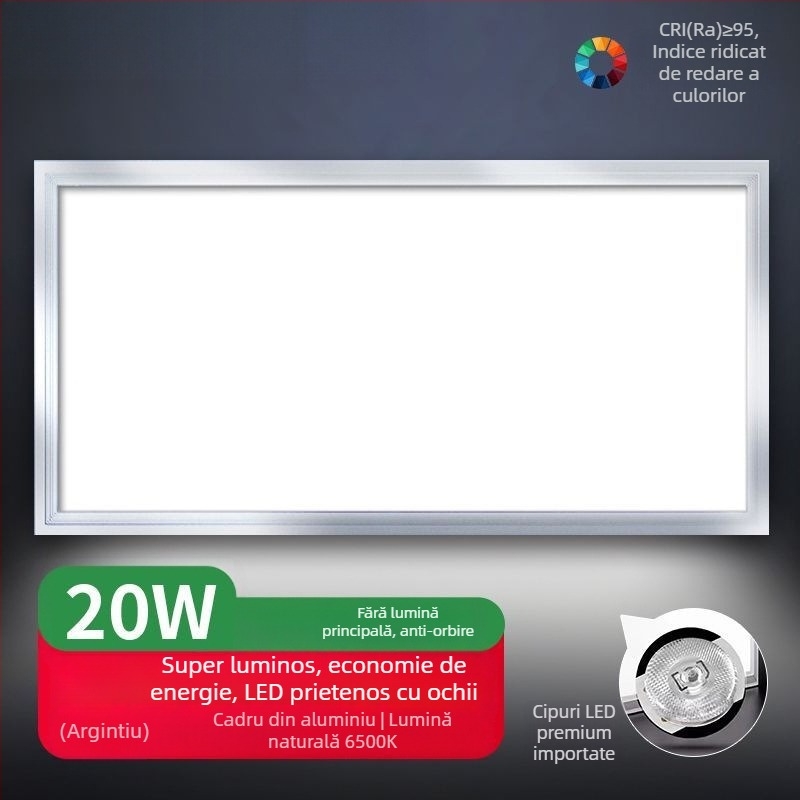 Lumină LED încastrată în plafon, pentru bucătărie și baie, panou plat integrat 600×300 mm