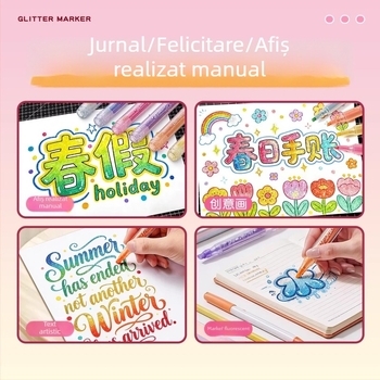 Deli SK418 Highlight cu sclipici pentru elevi – Marker color pentru jurnal