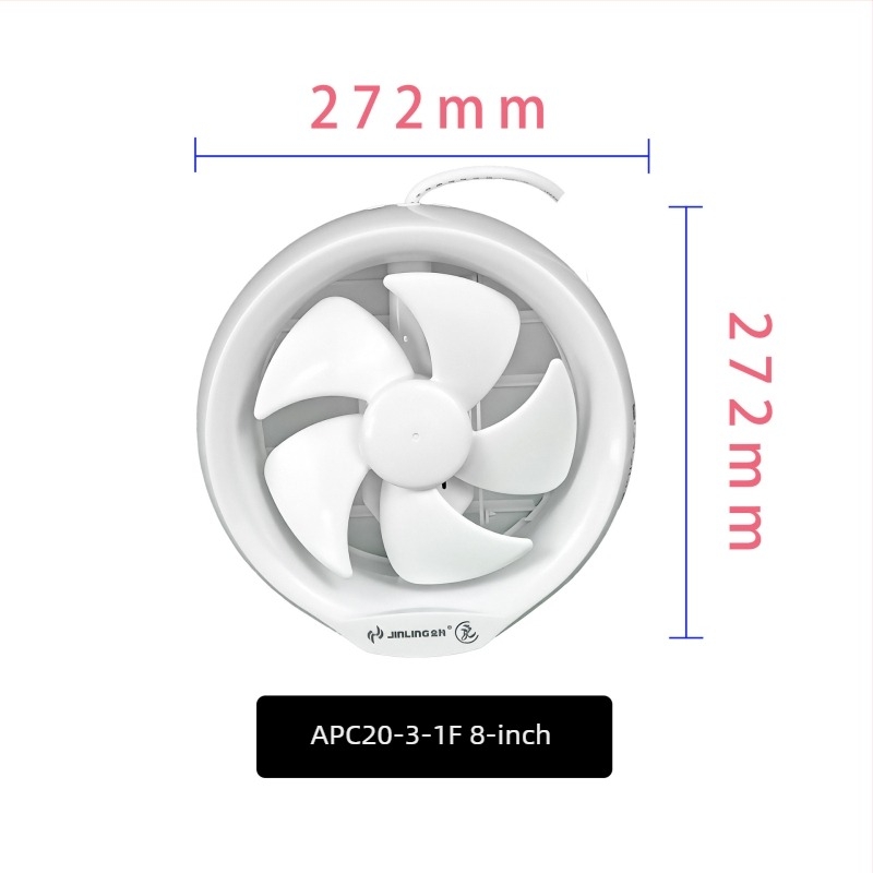 Golden Antelope Ventilator de baie montat pe geam de sticlă – ventilator circular de 8 inch APC15-2-1F