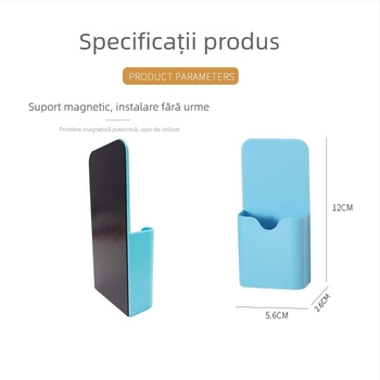Cutie magnetică din ABS pentru cretă și pixuri, formă pătrată, organizator magnetic pentru birou cu tablă magnetică