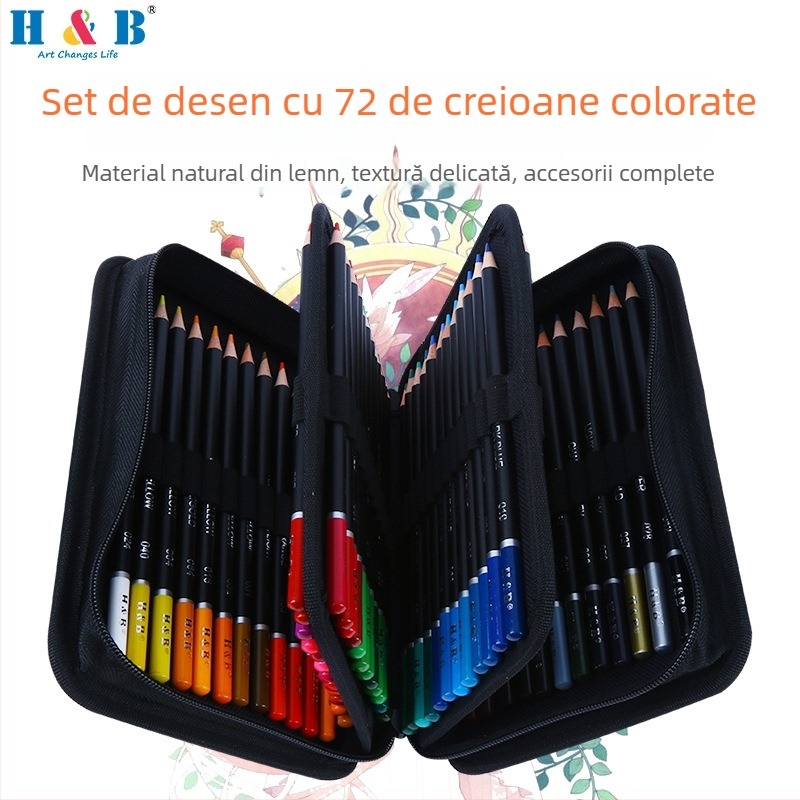 Set de 120 creioane colorate pe bază de ulei pentru desen și examene de artă