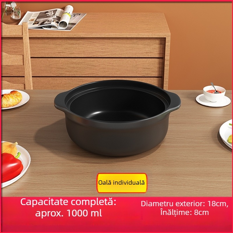 Royal Cooking Oală de ceramică pentru tăiței din orez, mică, clasă comercială, rezistentă la temperaturi înalte, ideală pentru oală picantă, tocană cu amidon de cartofi, pui la cuptor, oală de lut, uz casnic