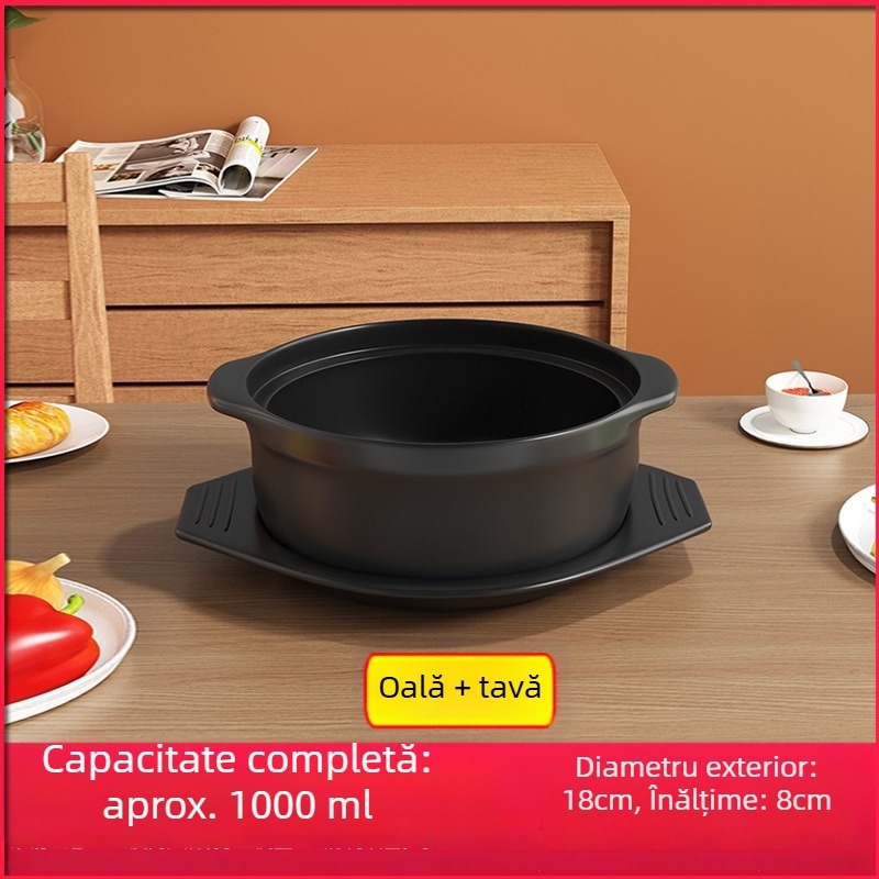 Royal Cooking Oală de ceramică pentru tăiței din orez, mică, clasă comercială, rezistentă la temperaturi înalte, ideală pentru oală picantă, tocană cu amidon de cartofi, pui la cuptor, oală de lut, uz casnic
