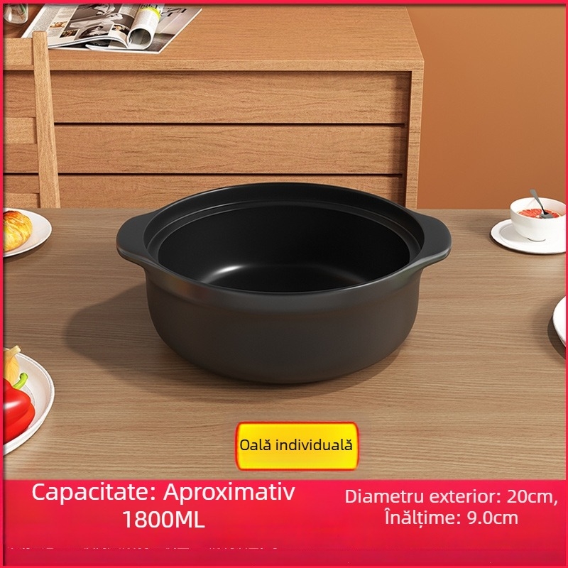 Royal Cooking Oală de ceramică pentru tăiței din orez, mică, clasă comercială, rezistentă la temperaturi înalte, ideală pentru oală picantă, tocană cu amidon de cartofi, pui la cuptor, oală de lut, uz casnic