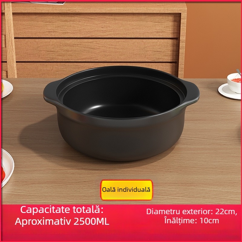 Royal Cooking Oală de ceramică pentru tăiței din orez, mică, clasă comercială, rezistentă la temperaturi înalte, ideală pentru oală picantă, tocană cu amidon de cartofi, pui la cuptor, oală de lut, uz casnic