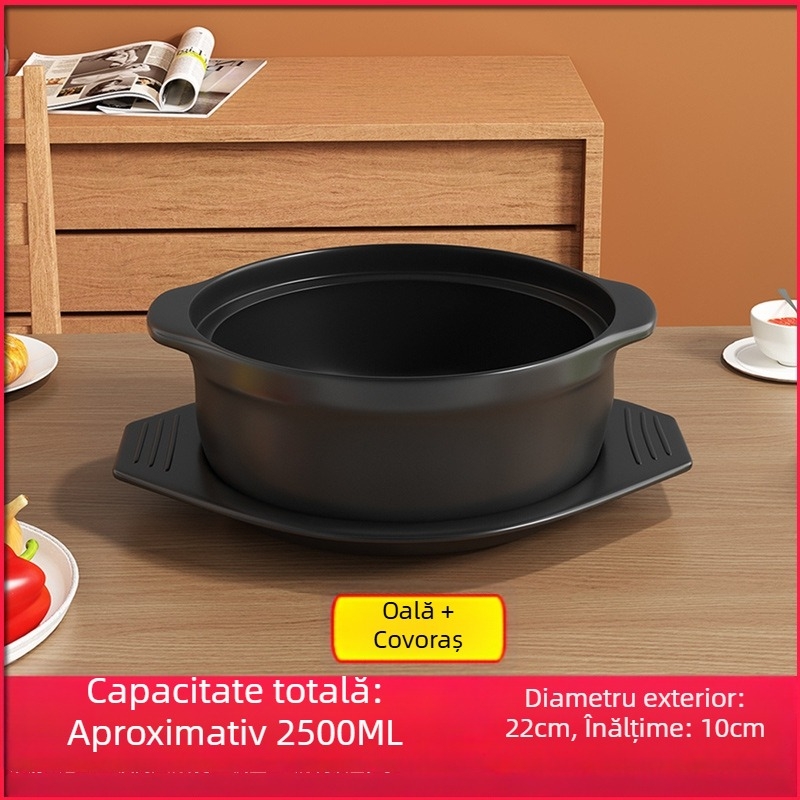 Royal Cooking Oală de ceramică pentru tăiței din orez, mică, clasă comercială, rezistentă la temperaturi înalte, ideală pentru oală picantă, tocană cu amidon de cartofi, pui la cuptor, oală de lut, uz casnic