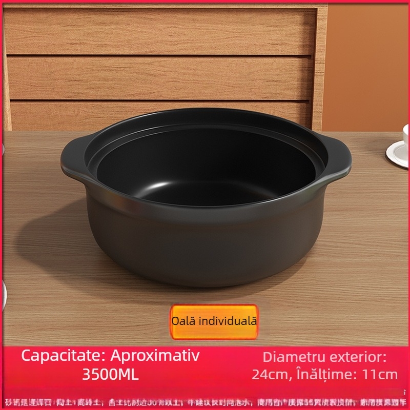 Royal Cooking Oală de ceramică pentru tăiței din orez, mică, clasă comercială, rezistentă la temperaturi înalte, ideală pentru oală picantă, tocană cu amidon de cartofi, pui la cuptor, oală de lut, uz casnic