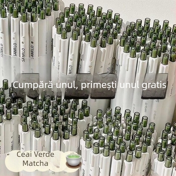 Pix Jasmine White Tea retractabil fără clips, 0,5 mm gel negru pentru studenți