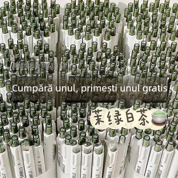Pix Jasmine White Tea retractabil fără clips, 0,5 mm gel negru pentru studenți