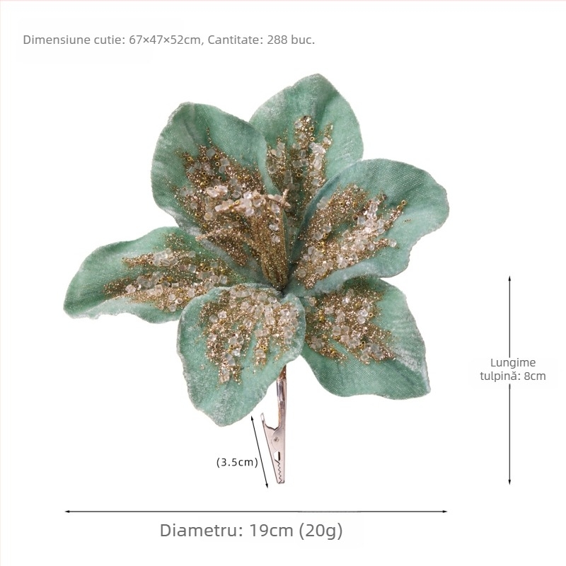 Crin artificial din velur, 20 cm, ornament pentru brad de Crăciun, decor pentru sărbători și nuntă