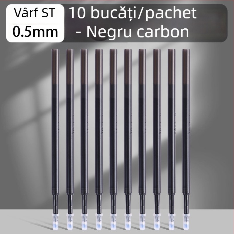 Set de 10 rezerve de refil pentru stiloul Lexuan ST, 0,5 mm, albastru și negru, extra Gros