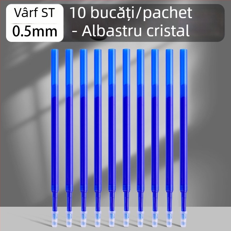 Set de 10 rezerve de refil pentru stiloul Lexuan ST, 0,5 mm, albastru și negru, extra Gros