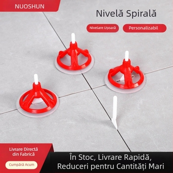 Noshun nivelator spiral din POM pentru plăci — instrument reutilizabil pentru poziționarea rosturilor la plăcile de perete și podea