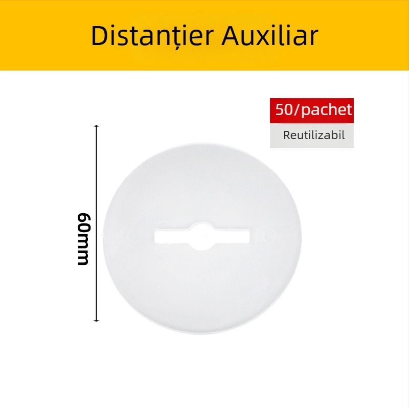 Noshun nivelator spiral din POM pentru plăci — instrument reutilizabil pentru poziționarea rosturilor la plăcile de perete și podea
