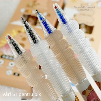 Capybara pix cu apăsare, gel pentru elevi, husă protectoare drăguță, albastru-cristal-negru, vârf ST, uscare rapidă 0,5 mm