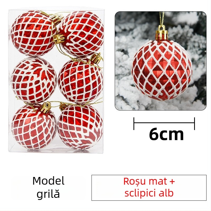 Glob de Crăciun pictat, electroplacat – decor pentru brad, pandantiv pentru nunți și vitrine