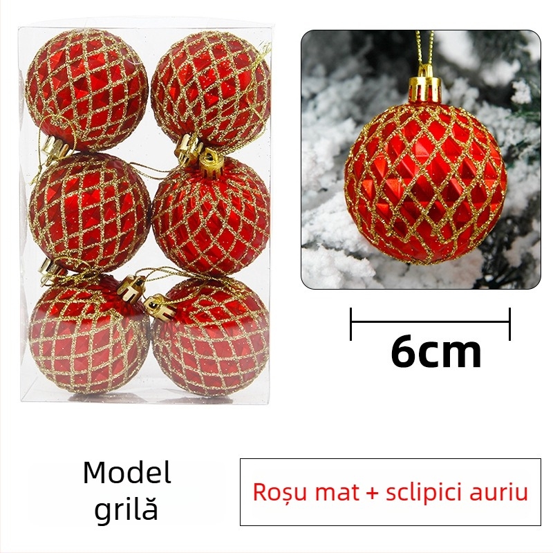 Glob de Crăciun pictat, electroplacat – decor pentru brad, pandantiv pentru nunți și vitrine
