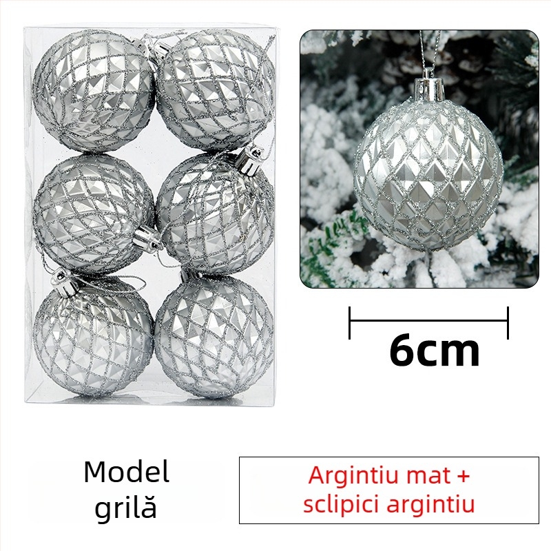 Glob de Crăciun pictat, electroplacat – decor pentru brad, pandantiv pentru nunți și vitrine