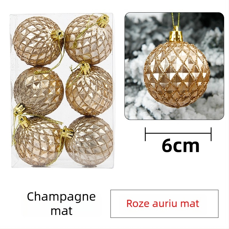 Glob de Crăciun pictat, electroplacat – decor pentru brad, pandantiv pentru nunți și vitrine
