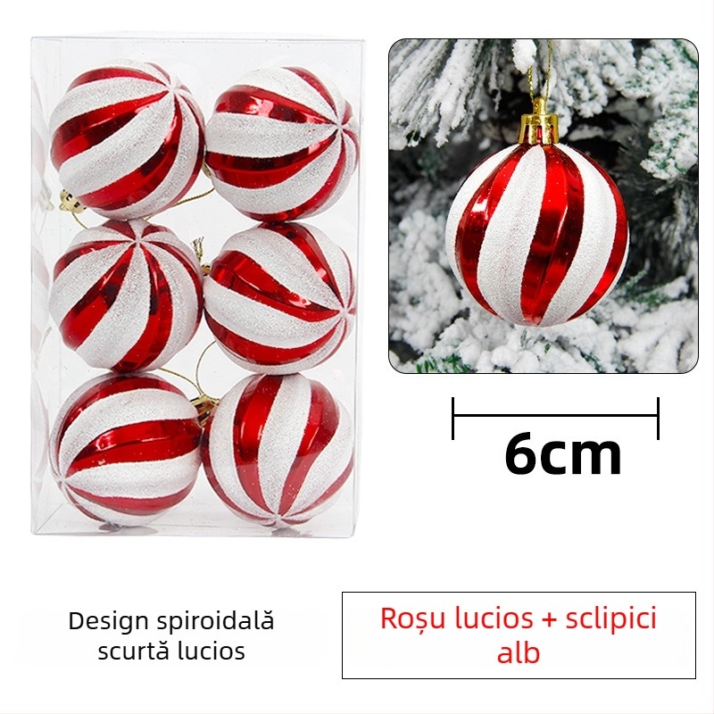 Glob de Crăciun pictat, electroplacat – decor pentru brad, pandantiv pentru nunți și vitrine