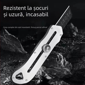 Cuțit utilitar din oțel masiv, pentru tăierea hârtiei și a tapetului – robust, de calitate industrială