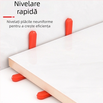 Instrument de poziționare și nivelare a plăcilor, cu clips încrucișați, pentru plăci pe perete și podea