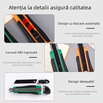 Cuțit mare SK5 pentru artă, lamă neagră, dur pentru tăierea hârtiei, unealtă portabilă de deschidere a cutiilor
