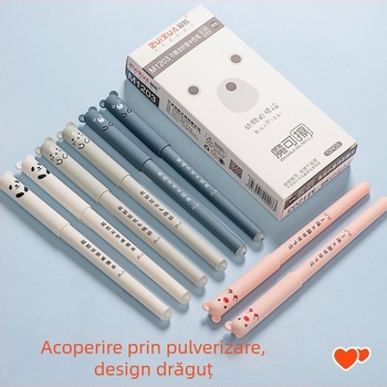 Pix gel cu ștergere termică pentru elevi din clasele 3–5, albastru cristal, ștergere prin frecare, scriere netedă