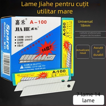 Lama de utilitate Jiahe mare, set de 7 lame pentru tăierea hârtiei, 18 mm, model A-10014
