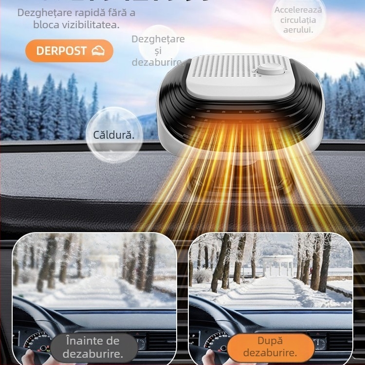 Ventilator auto Yiju pentru mașini și camioane, 12V-24V, încălzire interioară rapidă și degivrare