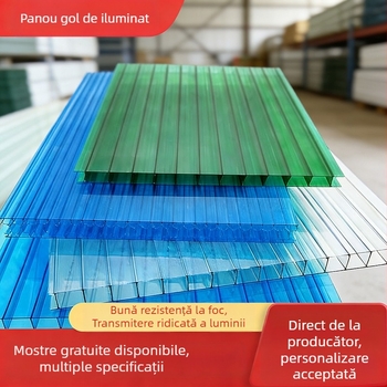 Panouri PC goale pentru lumină naturală, panouri cu două straturi pentru protecție solară, pentru intrări de parcare, sere și acoperișuri cu flori