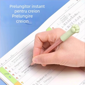 Capac de creion în formă de pisică și gumă de șters, protecție dublă pentru vârf creion pentru copii