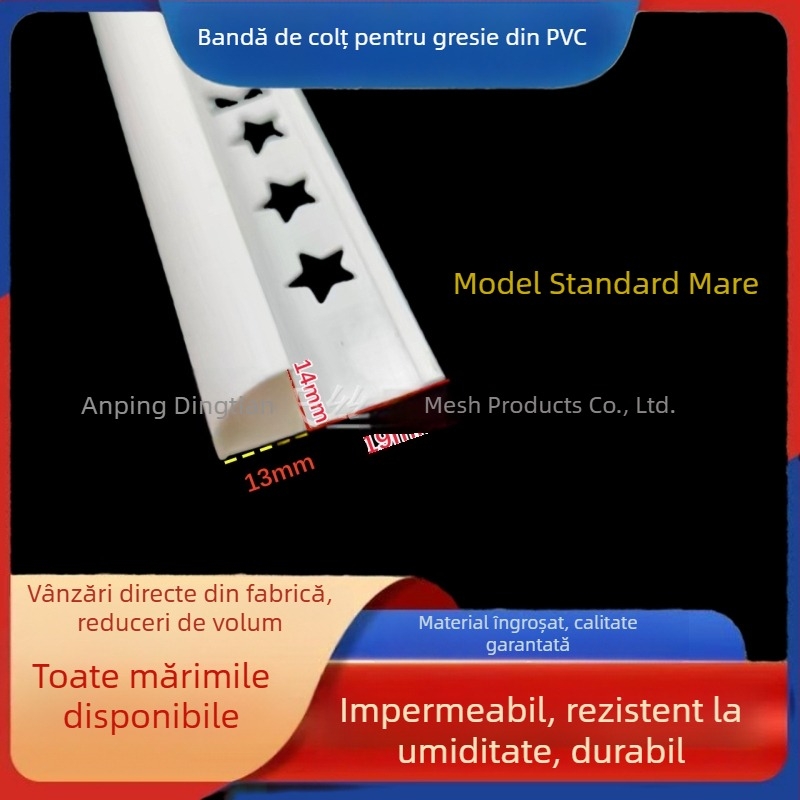 Dingtian colț din PVC pentru plăci, margine din plastic cu profil arcuit și unghi drept