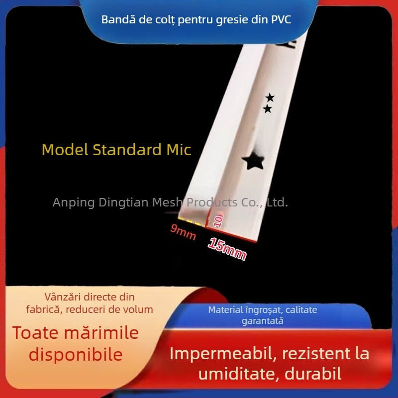 Dingtian colț din PVC pentru plăci, margine din plastic cu profil arcuit și unghi drept