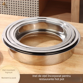 Inel din oțel inoxidabil pentru oală cu capac, design submersat, rotund sau pătrat, compatibil cu plitele cu inducție