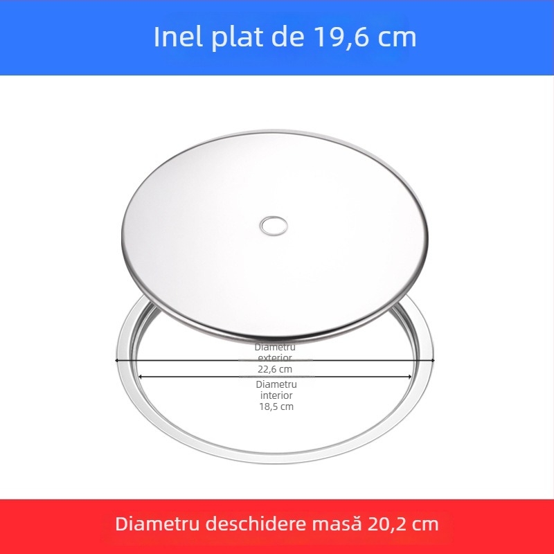 Inel din oțel inoxidabil pentru oală cu capac, design submersat, rotund sau pătrat, compatibil cu plitele cu inducție