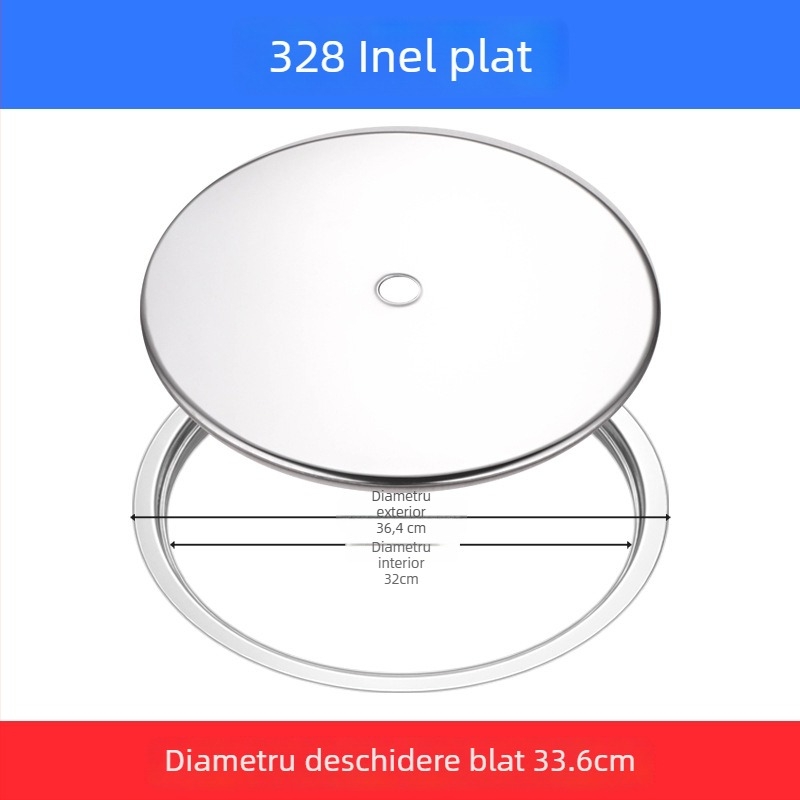 Inel din oțel inoxidabil pentru oală cu capac, design submersat, rotund sau pătrat, compatibil cu plitele cu inducție