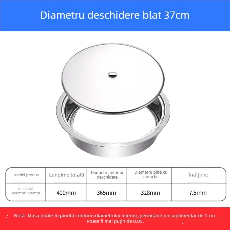 Inel din oțel inoxidabil pentru oală cu capac, design submersat, rotund sau pătrat, compatibil cu plitele cu inducție