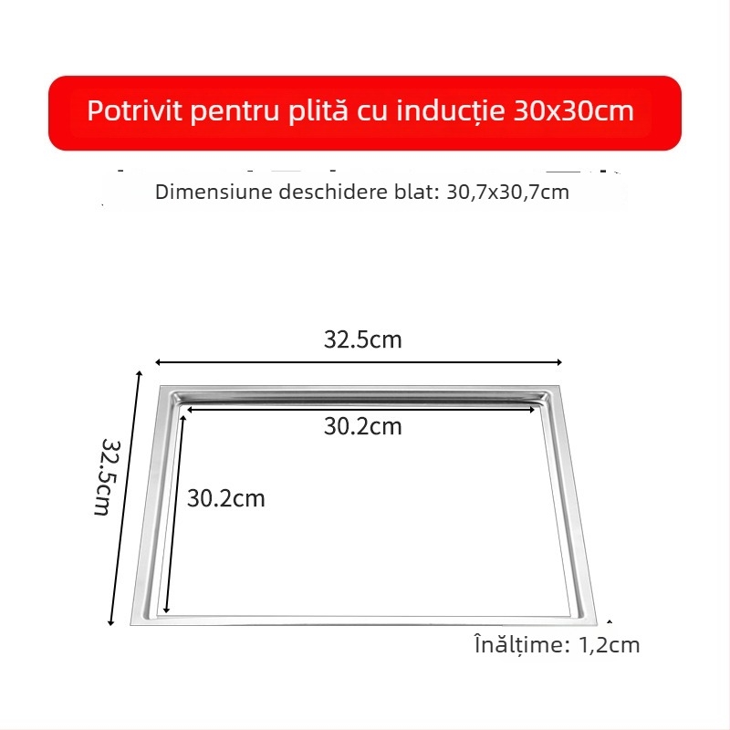 Inel din oțel inoxidabil pentru oală cu capac, design submersat, rotund sau pătrat, compatibil cu plitele cu inducție